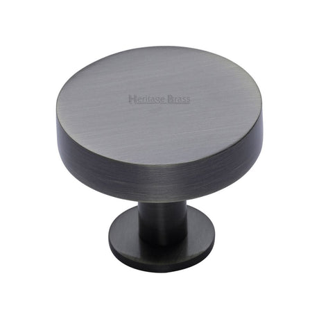 Heritage Brass Cabinet Hardware Matt Bronze / Cabinet Knobs / 38mm Dia. Heritage Brass - Cabinet Knob Disc Design with Rose 38mm Matt Bronze Finish