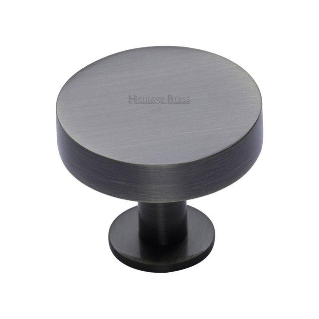 Heritage Brass Cabinet Hardware Matt Bronze / Cabinet Knobs / 38mm Dia. Heritage Brass - Cabinet Knob Disc Design with Rose 38mm Matt Bronze Finish