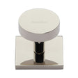 Heritage Brass Cabinet Hardware Polished Nickel / Cabinet Knob on Backplate / 32mm Dia. Heritage Brass - Cabinet Knob Disc Design with Square Backplate 32mm Polished Nickel