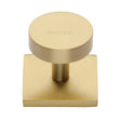Heritage Brass Cabinet Hardware Satin Brass / Cabinet Knob on Backplate / 32mm Dia. Heritage Brass - Cabinet Knob Disc Design with Square Backplate 32mm Satin Brass