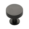 Heritage Brass Cabinet Hardware Matt Bronze / Cabinet Knobs / 32mm Dia. Heritage Brass - Cabinet Knob Disc Knurled Design with Rose 32mm Matt Bronze Fin