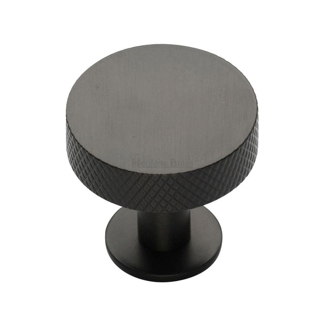 Heritage Brass Cabinet Hardware Matt Bronze / Cabinet Knobs / 32mm Dia. Heritage Brass - Cabinet Knob Disc Knurled Design with Rose 32mm Matt Bronze Fin