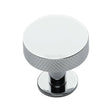 Heritage Brass Cabinet Hardware Polished Chrome / Cabinet Knobs / 32mm Dia. Heritage Brass - Cabinet Knob Disc Knurled Design with Rose 32mm Polished Chrome Fin