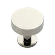 Heritage Brass Cabinet Hardware Polished Nickel / Cabinet Knobs / 32mm Dia. Heritage Brass - Cabinet Knob Disc Knurled Design with Rose 32mm Polished Nickel Fin