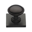 Heritage Brass Cabinet Hardware Matt Bronze / Cabinet Knob on Backplate / 32mm Dia. Heritage Brass - Cabinet Knob Domed Design with Square Backplate 32mm Matt Bronz