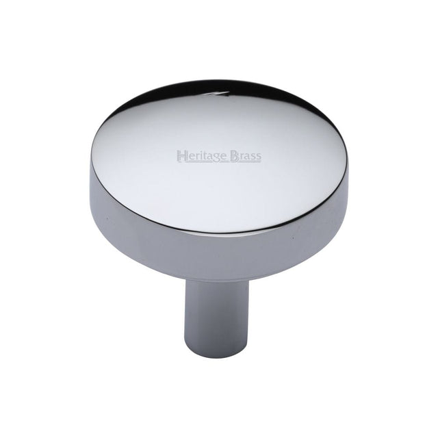 Heritage Brass Cabinet Hardware Polished Chrome / Cabinet Knobs / 32mm Dia. Heritage Brass - Cabinet Knob Domed Disc Design 32mm Polished Chrome Finish
