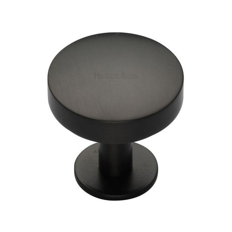 Heritage Brass Cabinet Hardware Matt Bronze / Cabinet Knobs / 32mm Dia. Heritage Brass - Cabinet Knob Domed Disc Design with Rose 32mm Matt Bronze Finis