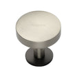 Heritage Brass Cabinet Hardware Matt Bronze/Satin Nickel / Cabinet Knobs / 32mm Dia. Heritage Brass - Cabinet Knob Domed Disc Design with Rose 32mm Matt Bronze/Satin