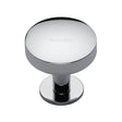 Heritage Brass Cabinet Hardware Polished Chrome / Cabinet Knobs / 32mm Dia. Heritage Brass - Cabinet Knob Domed Disc Design with Rose 32mm Polished Chrome Finis