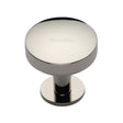 Heritage Brass Cabinet Hardware Polished Nickel / Cabinet Knobs / 32mm Dia. Heritage Brass - Cabinet Knob Domed Disc Design with Rose 32mm Polished Nickel Finis