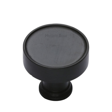 Heritage Brass Cabinet Hardware Matt Black / Cabinet Knobs / 32mm Dia. Heritage Brass - Cabinet Knob Florence Design 32mm Matt Black Finish