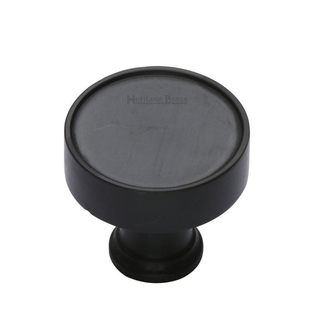 Heritage Brass Cabinet Hardware Matt Black / Cabinet Knobs / 32mm Dia. Heritage Brass - Cabinet Knob Florence Design 32mm Matt Black Finish