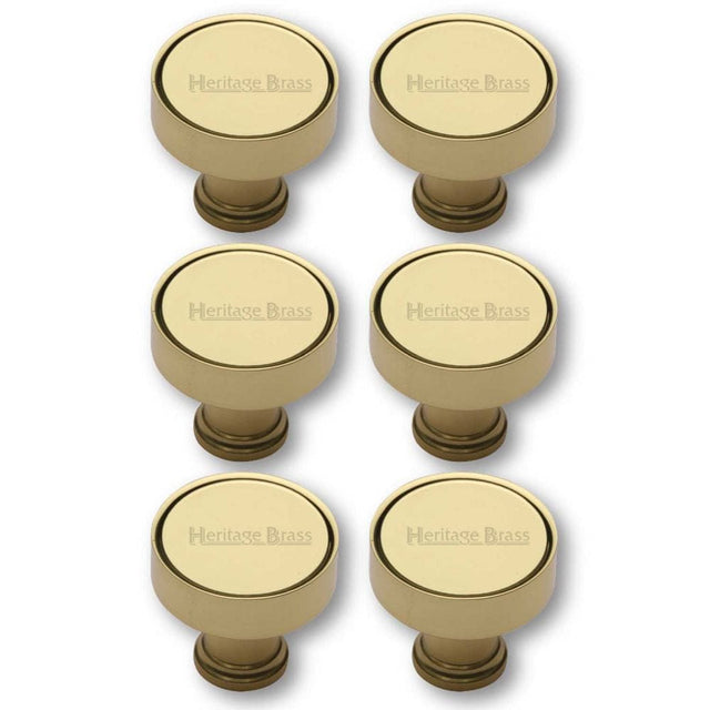 Heritage Brass Cabinet Hardware Polished Brass / Cabinet Knobs / 32mm Dia. Heritage Brass - Cabinet Knob Florence Design 32mm Polished Brass Finish