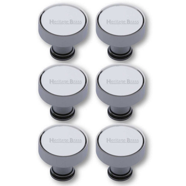 Heritage Brass Cabinet Hardware Polished Chrome / Cabinet Knobs / 32mm Dia. Heritage Brass - Cabinet Knob Florence Design 32mm Polished Chrome Finish