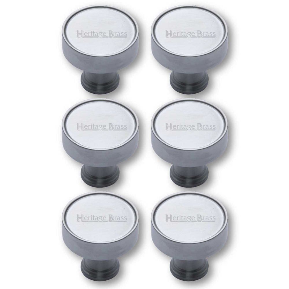 Heritage Brass Cabinet Hardware Satin Chrome / Cabinet Knobs / 32mm Dia. Heritage Brass - Cabinet Knob Florence Design 32mm Satin Chrome Finish