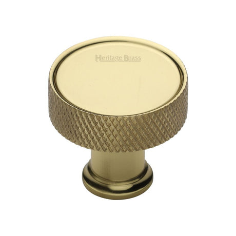 Heritage Brass Cabinet Hardware Polished Brass / Cabinet Knobs / 32mm Dia. Heritage Brass - Cabinet Knob Florence Knurled Design 32mm Polished Brass Finish