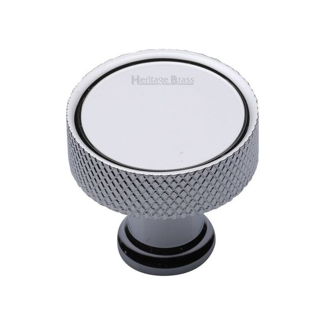 Heritage Brass Cabinet Hardware Polished Chrome / Cabinet Knobs / 32mm Dia. Heritage Brass - Cabinet Knob Florence Knurled Design 32mm Polished Chrome Finish