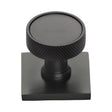 Heritage Brass Cabinet Hardware Matt Bronze / Cabinet Knob on Backplate / 32mm Dia. Heritage Brass - Cabinet Knob Florence Knurled Design with Square Backplate 32mm