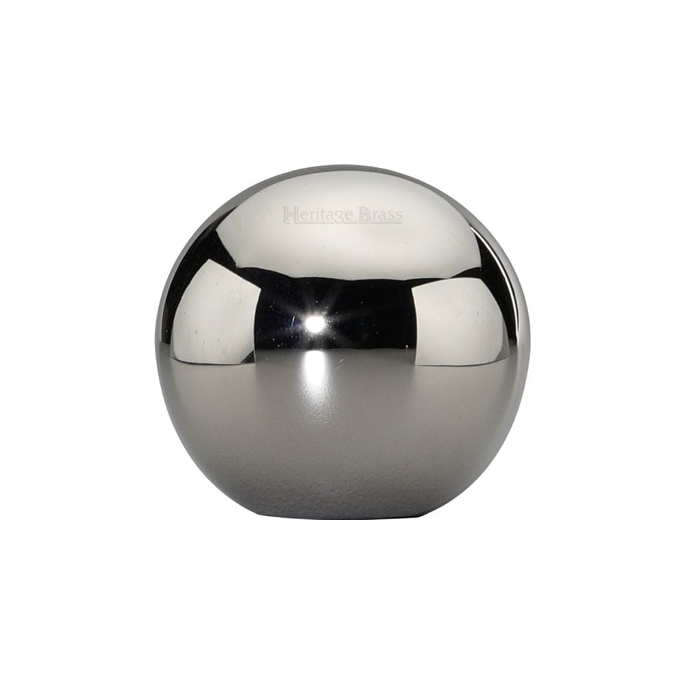 Heritage Brass Cabinet Hardware Polished Nickel / Cabinet Knobs / 25mm Dia. Heritage Brass - Cabinet Knob Globe Design 25mm Polished Nickel Finish