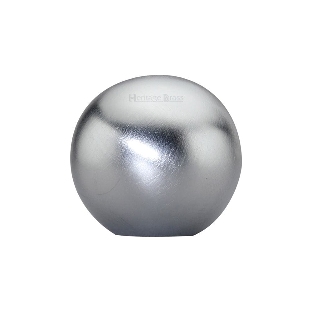 Heritage Brass Cabinet Hardware Satin Chrome / Cabinet Knobs / 25mm Dia. Heritage Brass - Cabinet Knob Globe Design 25mm Satin Chrome Finish