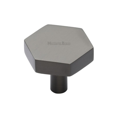 Heritage Brass Cabinet Hardware Matt Bronze / Cabinet Knobs / 32mm Dia. Heritage Brass - Cabinet Knob Hexagon Design 32mm Matt Bronze Finish