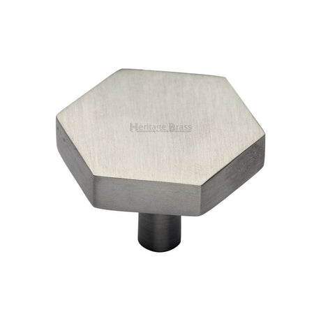 Heritage Brass Cabinet Hardware Satin Nickel / Cabinet Knobs / 38mm Dia. Heritage Brass - Cabinet Knob Hexagon Design 38mm Satin Nickel Finish