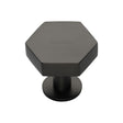 Heritage Brass Cabinet Hardware Matt Bronze / Cabinet Knobs / 32mm Dia. Heritage Brass - Cabinet Knob Hexagon Design with Rose 32mm Matt Bronze Finish