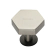 Heritage Brass Cabinet Hardware Matt Bronze/Satin Nickel / Cabinet Knobs / 32mm Dia. Heritage Brass - Cabinet Knob Hexagon Design with Rose 32mm Matt Bronze/Satin Nic