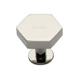 Heritage Brass Cabinet Hardware Polished Nickel / Cabinet Knobs / 32mm Dia. Heritage Brass - Cabinet Knob Hexagon Design with Rose 32mm Polished Nickel Finish