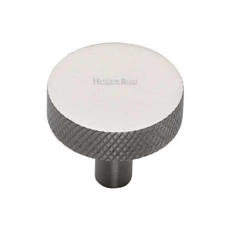 Heritage Brass Cabinet Hardware Satin Nickel / Cabinet Knobs / 32mm Dia. Heritage Brass - Cabinet Knob Knurled Disc Design 32mm Satin Nickel Finish