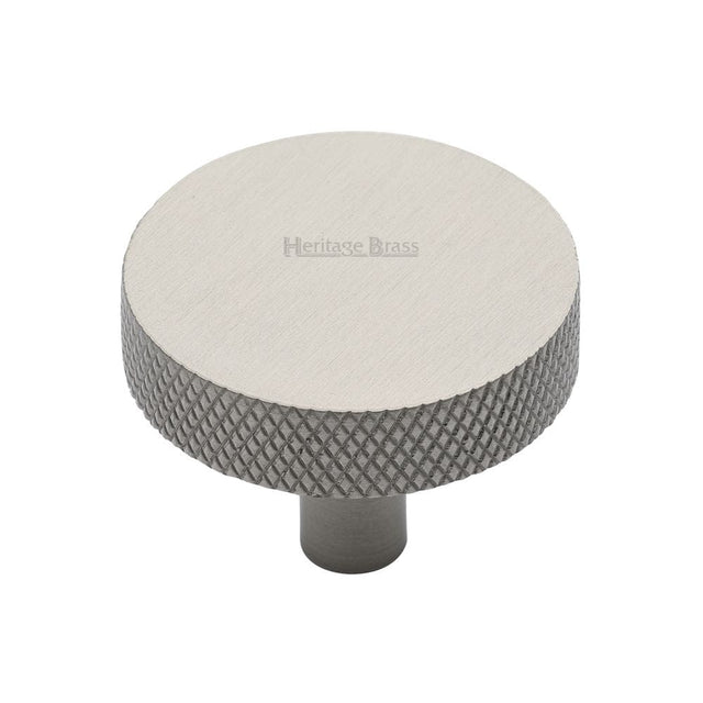 Heritage Brass Cabinet Hardware Satin Nickel / Cabinet Knobs / 38mm Dia. Heritage Brass - Cabinet Knob Knurled Disc Design 38mm Satin Nickel Finish