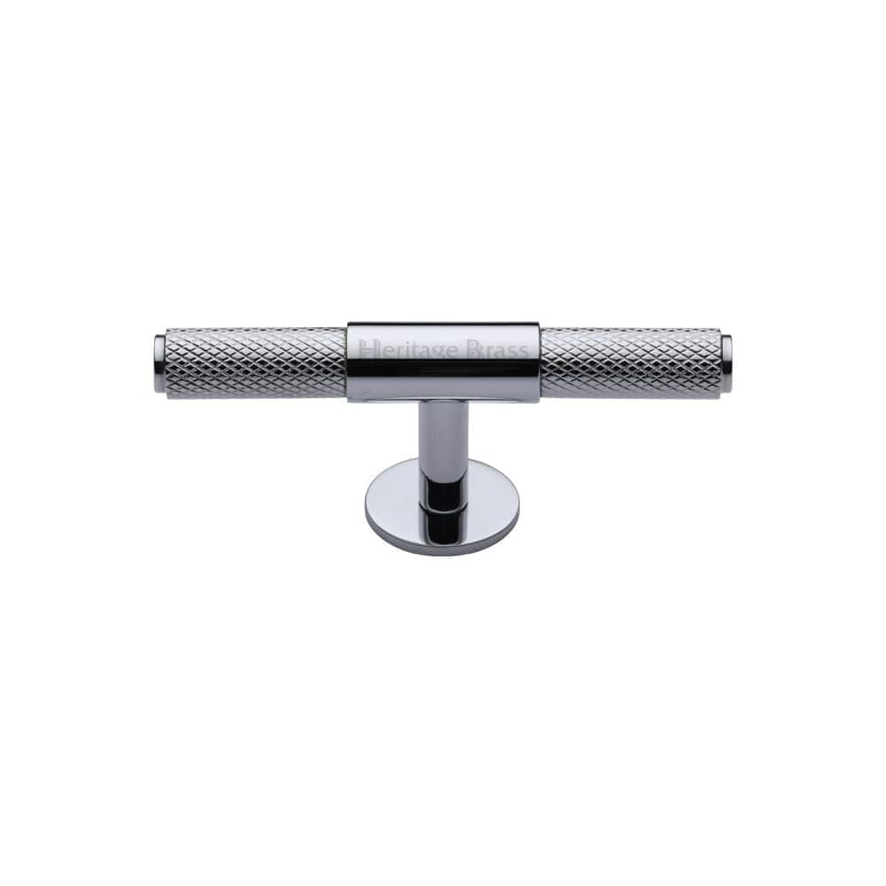 Heritage Brass Cabinet Hardware Polished Chrome / Cabinet Knobs / 90mm Dia. Heritage Brass - Cabinet Knob Knurled Fountain Design 90mm Polished Chrome Finish
