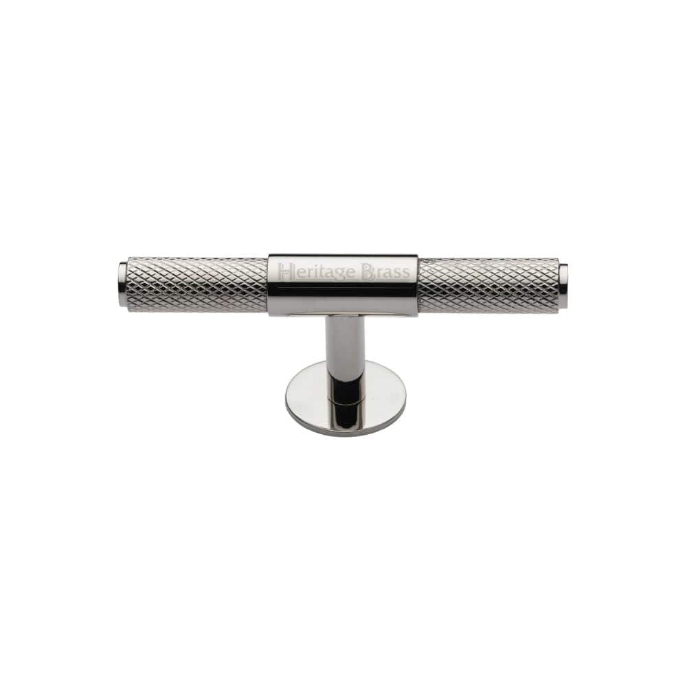 Heritage Brass Cabinet Hardware Polished Nickel / Cabinet Knobs / 90mm Dia. Heritage Brass - Cabinet Knob Knurled Fountain Design 90mm Polished Nickel Finish