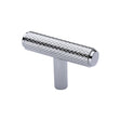 Heritage Brass Cabinet Hardware Polished Chrome / Cabinet T-Pulls / 45mm Dia. Heritage Brass - Cabinet Knob Knurled T-Bar Design 45mm Polished Chrome Finish