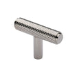 Heritage Brass Cabinet Hardware Polished Nickel / Cabinet T-Pulls / 45mm Dia. Heritage Brass - Cabinet Knob Knurled T-Bar Design 45mm Polished Nickel Finish