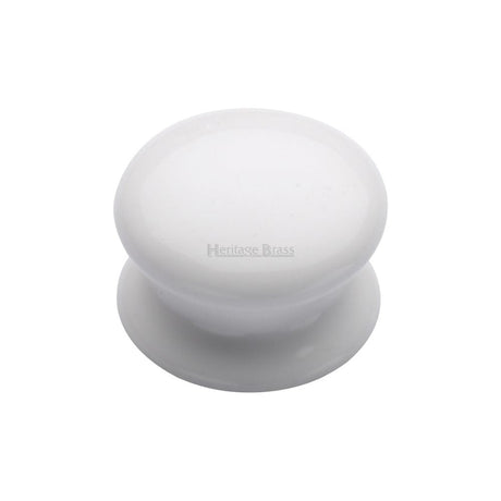 Heritage Brass Cabinet Hardware Porcelain / Cabinet Knobs / 38mm Dia. Heritage Brass - Cabinet Knob Plain White 38mm with Porcelain base