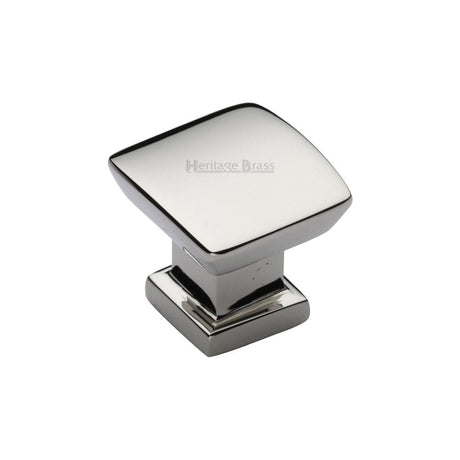 Heritage Brass Cabinet Hardware Polished Nickel / Cabinet Knobs / 25mm Dia. Heritage Brass - Cabinet Knob Plinth Square Design with base 25mm Polished Nickel Fi