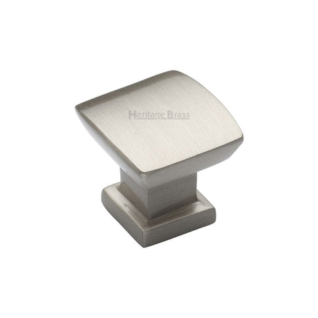 Heritage Brass Cabinet Hardware Satin Nickel / Cabinet Knobs / 25mm Dia. Heritage Brass - Cabinet Knob Plinth Square Design with base 25mm Satin Nickel Fi