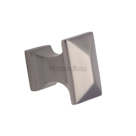 Heritage Brass Cabinet Hardware Satin Nickel / Cabinet Knobs / 35mm Dia. Heritage Brass - Cabinet Knob Pyramid Design 35mm Satin Nickel Finish