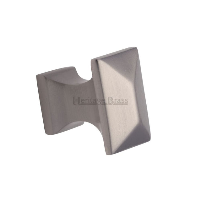 Heritage Brass Cabinet Hardware Satin Nickel / Cabinet Knobs / 35mm Dia. Heritage Brass - Cabinet Knob Pyramid Design 35mm Satin Nickel Finish
