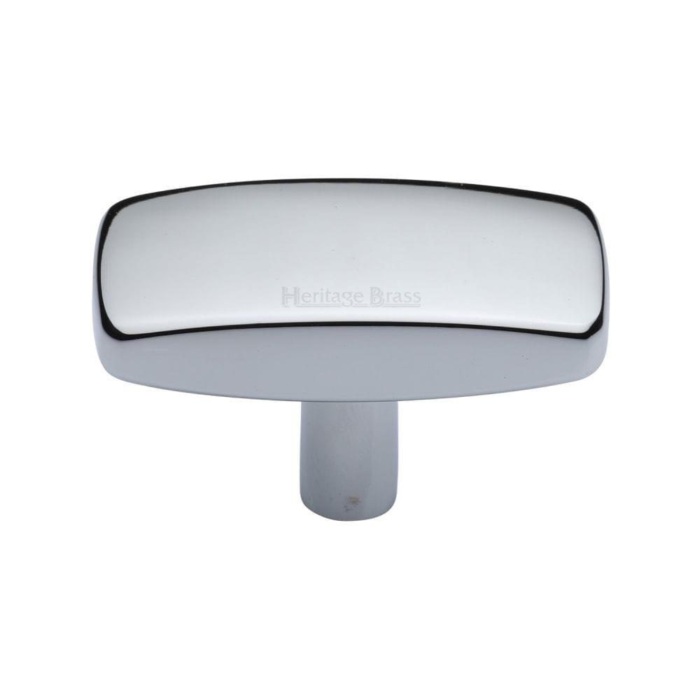 Heritage Brass Cabinet Hardware Polished Chrome / Cabinet Knobs / 47mm Dia. Heritage Brass - Cabinet Knob Rectangular Design 47mm Polished Chrome Finish