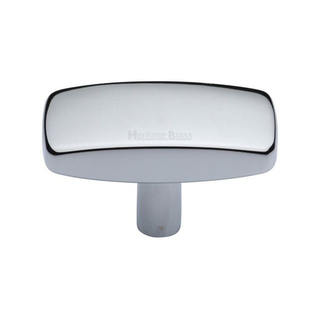 Heritage Brass Cabinet Hardware Polished Chrome / Cabinet Knobs / 47mm Dia. Heritage Brass - Cabinet Knob Rectangular Design 47mm Polished Chrome Finish