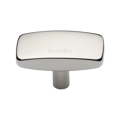 Heritage Brass Cabinet Hardware Polished Nickel / Cabinet Knobs / 47mm Dia. Heritage Brass - Cabinet Knob Rectangular Design 47mm Polished Nickel Finish