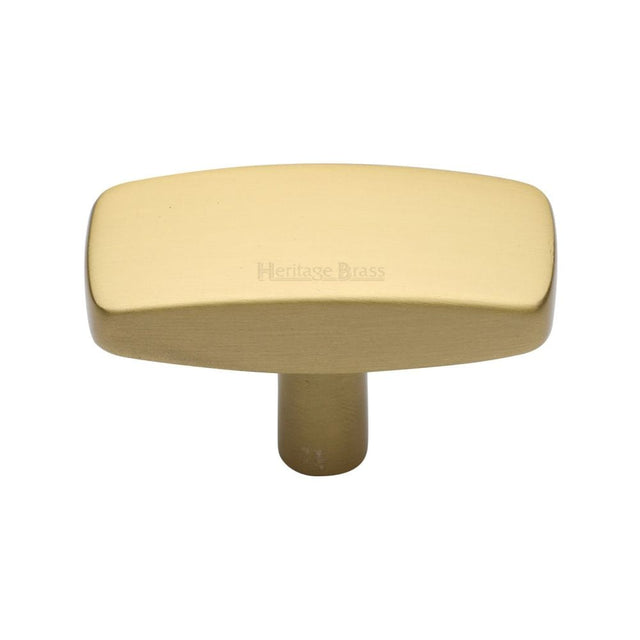 Heritage Brass Cabinet Hardware Satin Brass / Cabinet Knobs / 47mm Dia. Heritage Brass - Cabinet Knob Rectangular Design 47mm Satin Brass Finish