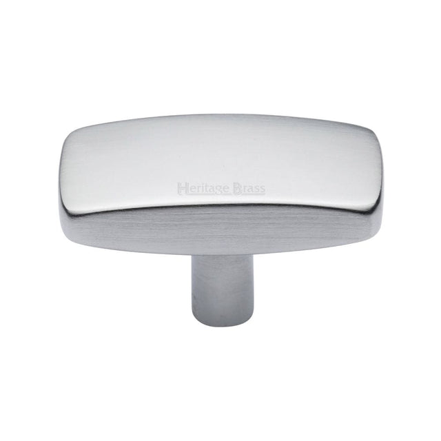 Heritage Brass Cabinet Hardware Satin Chrome / Cabinet Knobs / 47mm Dia. Heritage Brass - Cabinet Knob Rectangular Design 47mm Satin Chrome Finish
