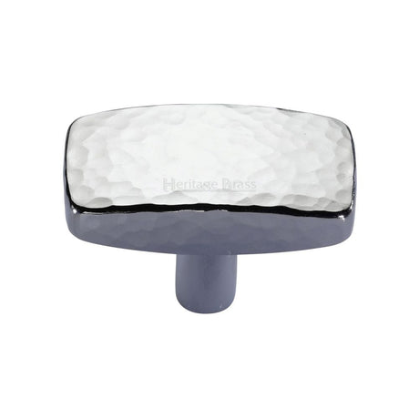Heritage Brass Cabinet Hardware Polished Chrome / Cabinet Knobs / 41mm Dia. Heritage Brass - Cabinet Knob Rectangular Hammered Design 41mm Polished Chrome Finis