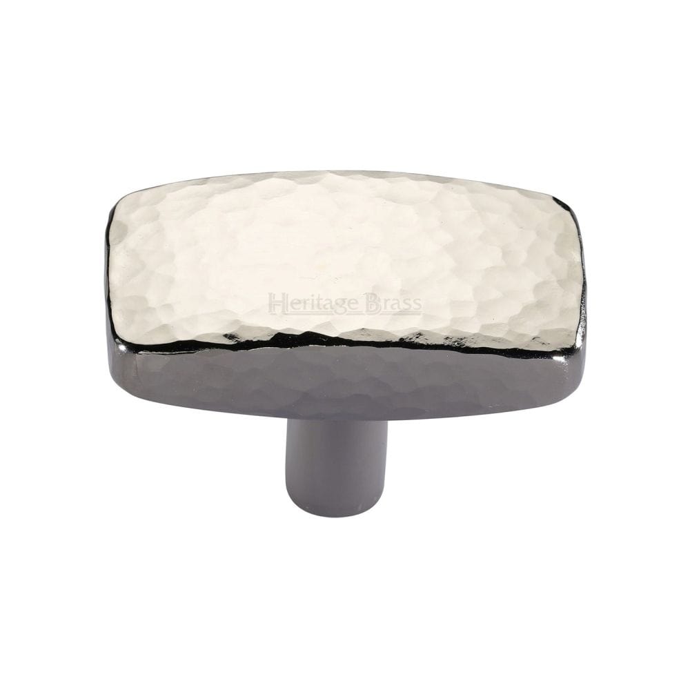Heritage Brass Cabinet Hardware Polished Nickel / Cabinet Knobs / 41mm Dia. Heritage Brass - Cabinet Knob Rectangular Hammered Design 41mm Polished Nickel Finis
