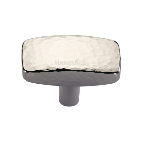 Heritage Brass Cabinet Hardware Polished Nickel / Cabinet Knobs / 41mm Dia. Heritage Brass - Cabinet Knob Rectangular Hammered Design 41mm Polished Nickel Finis