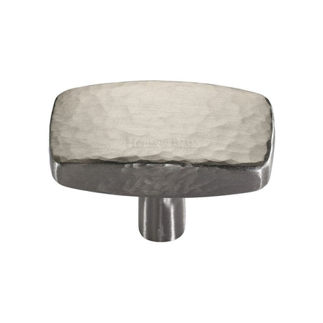 Heritage Brass Cabinet Hardware Satin Nickel / Cabinet Knobs / 41mm Dia. Heritage Brass - Cabinet Knob Rectangular Hammered Design 41mm Satin Nickel Finis