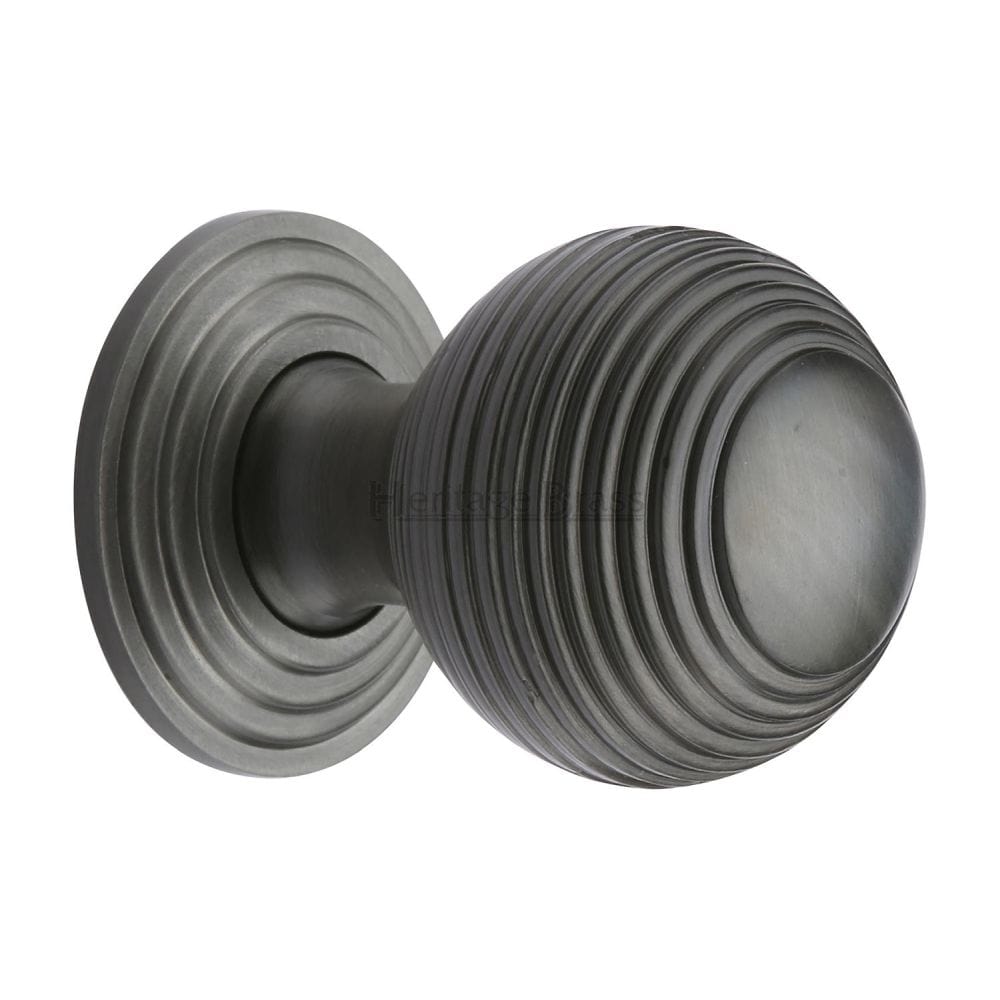 Heritage Brass Cabinet Hardware Matt Bronze / Cabinet Knobs / 32mm Dia. Heritage Brass - Cabinet Knob Reeded Design 32mm Matt Bronze Finish